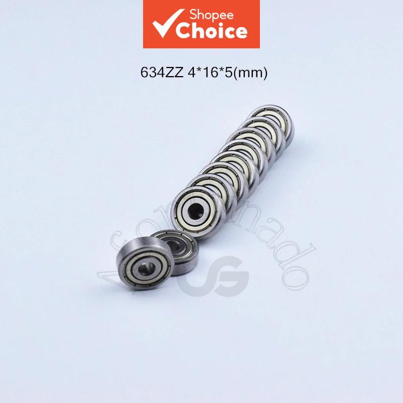 แบริ่ง 10 ชิ้น 634zz 4x16x5 มิลลิเมตร Chrome Steel โลหะปิดผนึก High-speed Drivetrain อะไหล่