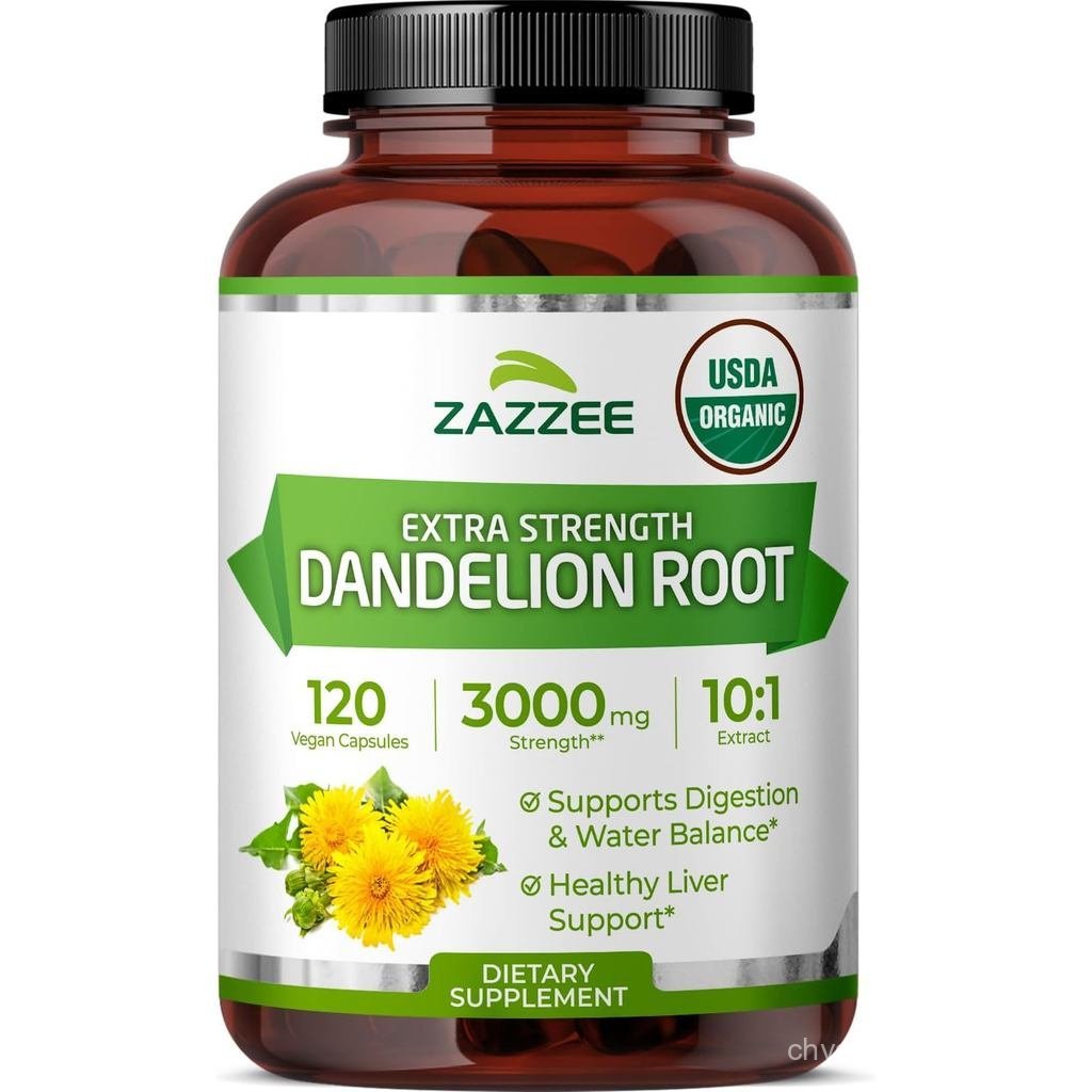 Zazzee USDA Organic Dandelion Root 10:1 Extract, 120 แคปซูล