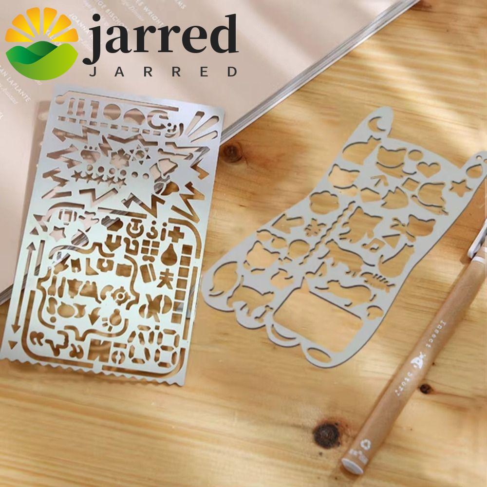 JARRED Hollowed Out Ruler, Smooth Surface Cat Shape Template Ruler, Multifunctional Pocket-Sized Vin
