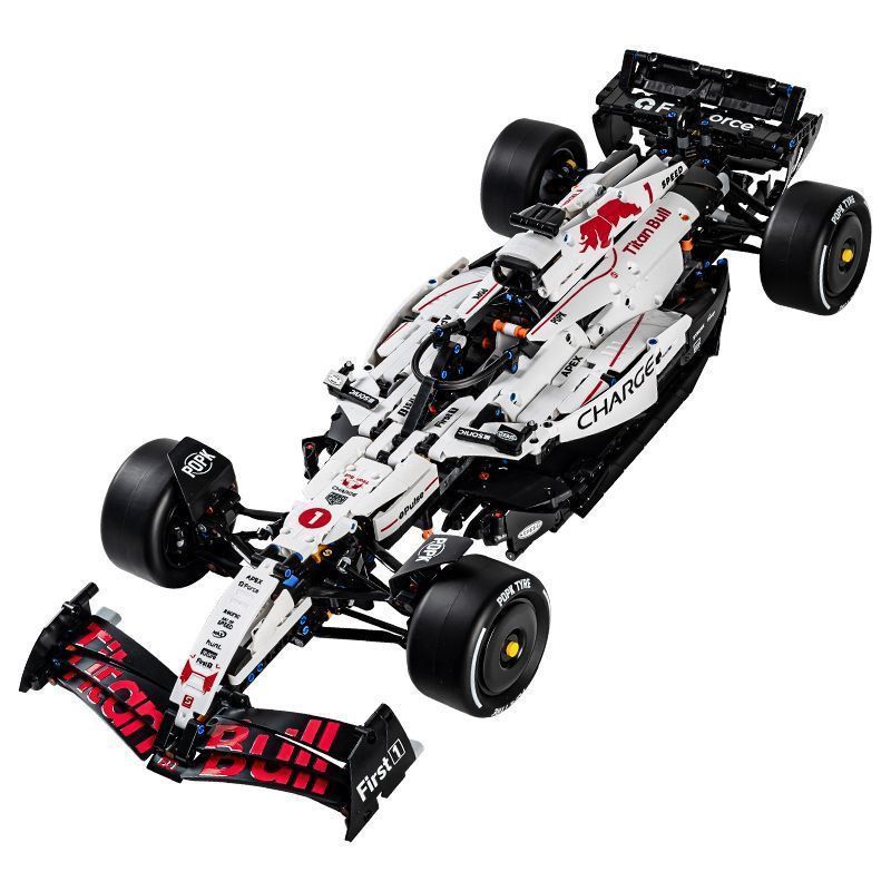 R RB21 White Bull Racing Car Model Building Blocks Red Bull F1 รถของเล่นElectroplating F1 รถแข่งรีโม