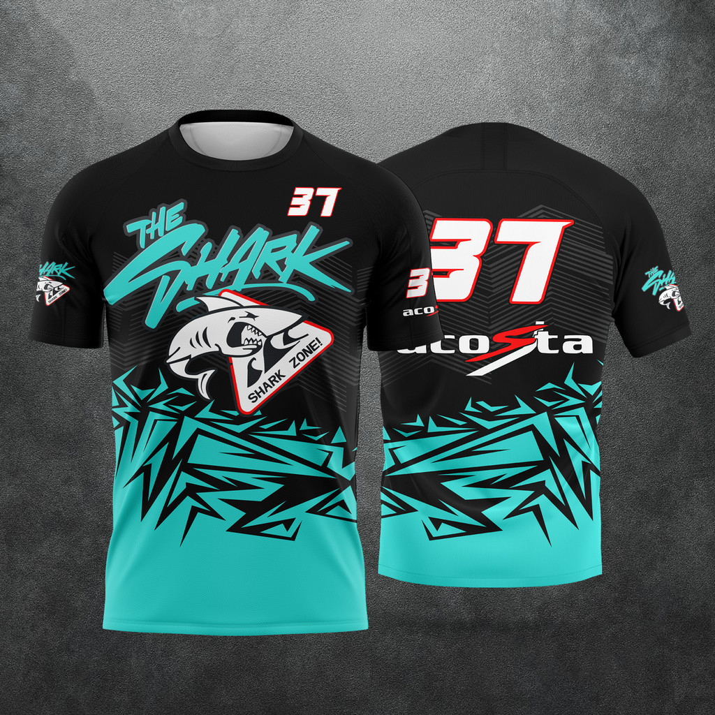 2026 รุ่นใหม่ 37 Rider Pedro Acosta Shark Logo Fun เสื้อยืดแขนสั้นผู้หญิงสําหรับเด็ก