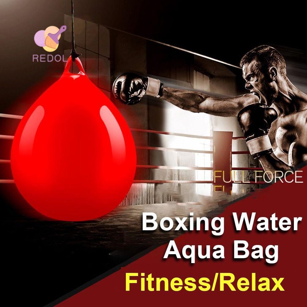 REPKG Aqua Punching Bag, PVC Boxing Practice Boxing Water Aqua Bag, Red Heavy Duty Hanging Tie Speed