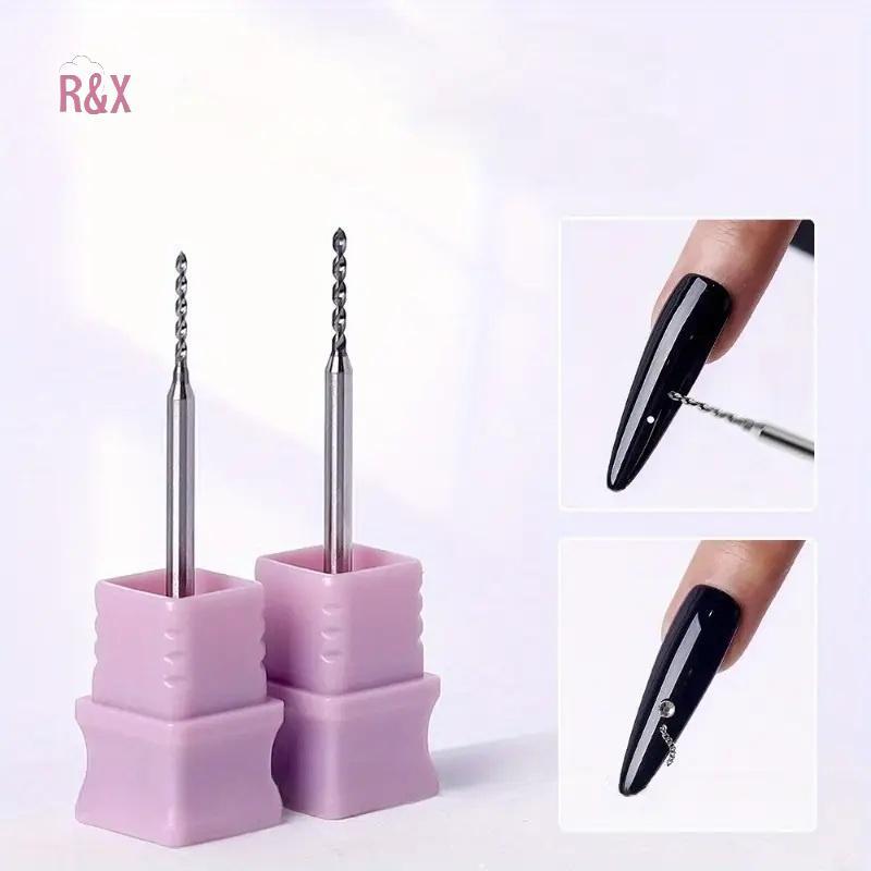 R & X 1.0/1.2 มม.เจาะเล็บ Pierce Bits สําหรับเครื่องประดับเปิดแหวนเล็บอุปกรณ์ตกแต่งเครื่องมือขยายเล็
