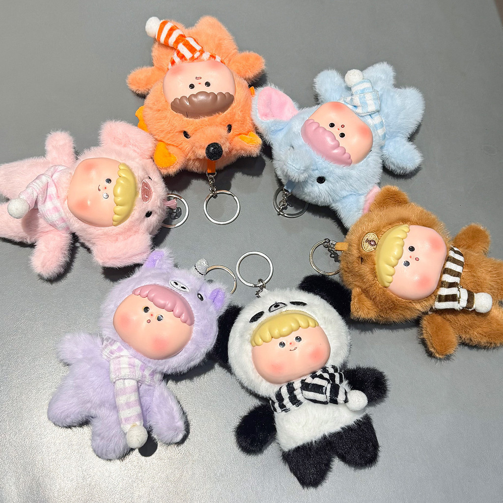 DUDU Zoo Series ตุ๊กตาไวนิลน่ารัก Cross-Dressing ตุ๊กตาจี้ตุ๊กตาของเล่นกระเป๋านักเรียนจี้พวงกุญแจ