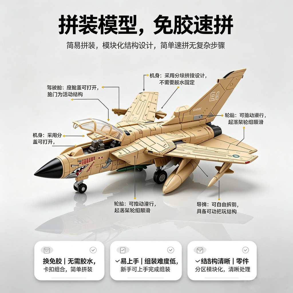 [Wild Wind Tornado] 1: 72 High-Precision Fighter รุ่น Variable ด้านหลังปีกสองที่นั่ง Fighter Bomber 