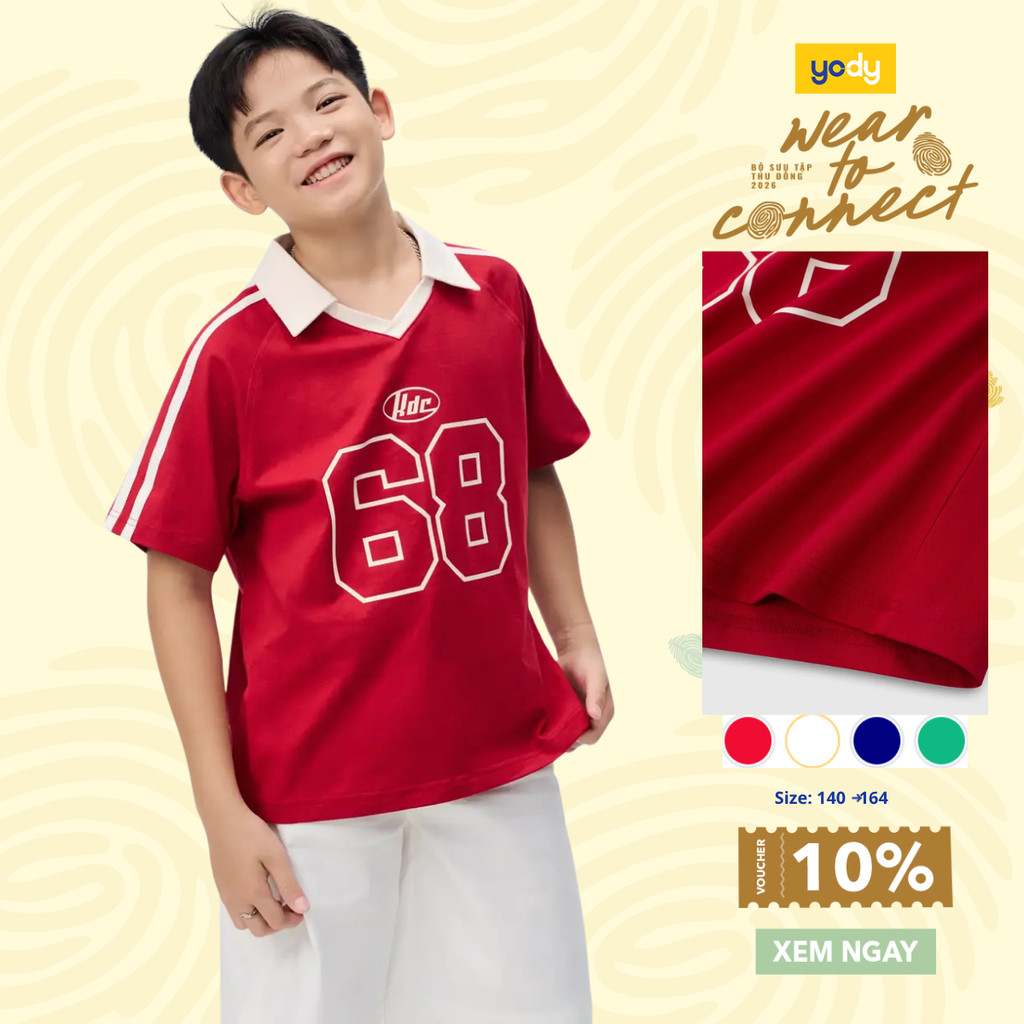Yomy Form Relax เสื้อโปโลวัยรุ่น Raglan Sleeve ICPO26S002