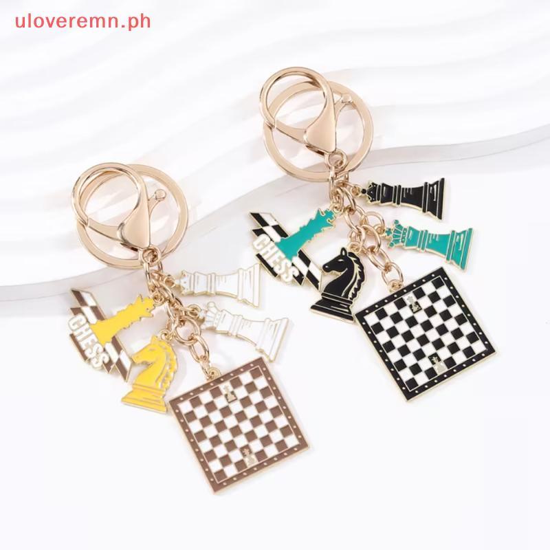 Uloveremn Chess Knight Queen พวงกุญแจเคลือบกระเป๋า Charm สําหรับแฟนเกมกระดาน PH