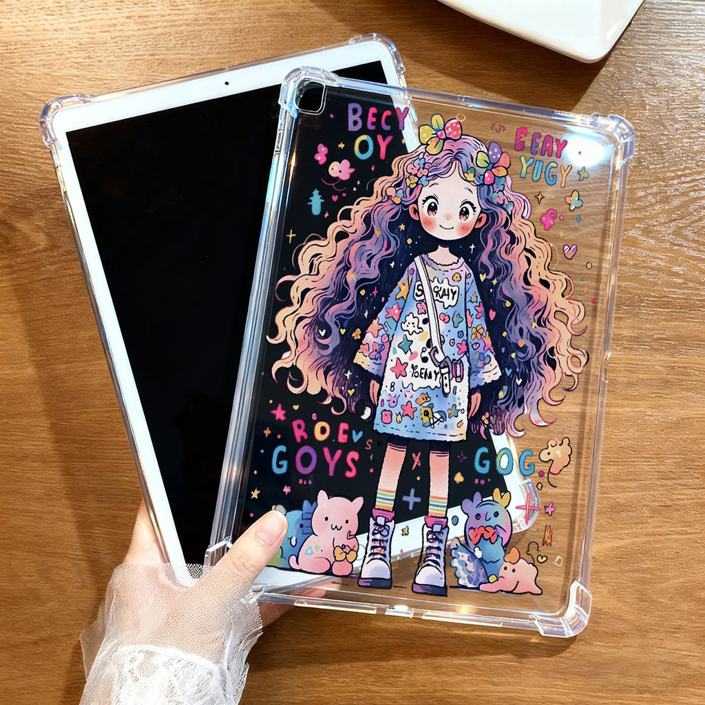 เคสอะคริลิกใส For Samsung Galaxy Tab A9 AS10 S9 S8 S6 A8 SS12 P613 P620 P610 Plus Lite P615 FE P619 