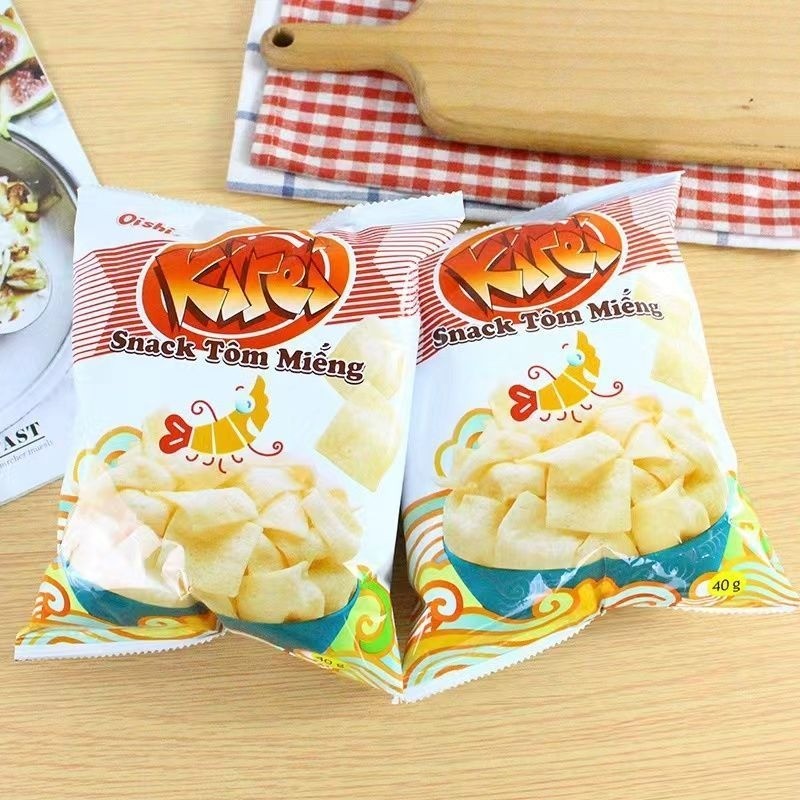 Oishi นําเข้า Shanghaojia Uami กุ้งชิป 40 กรัม/ถุงสํานักงานสบายๆชายามบ่ายเด็ก Nostalgic Snacks XL992