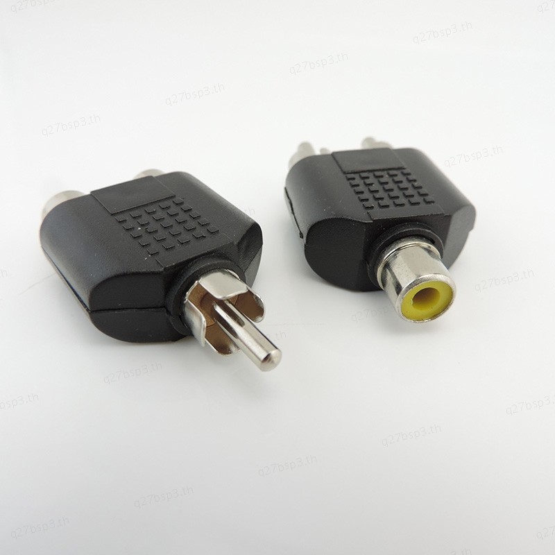 2 RCA Y Splitter connector AV Audio Video Plug สายแปลงชายหญิงปลั๊ก TH27B3