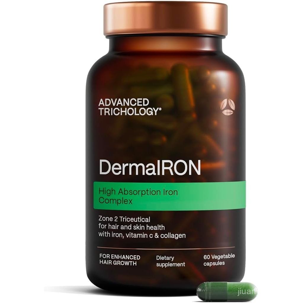 DermaIRON Iron for Women & Men – เตารีดอ่อนโยนสําหรับพอร์ต Ferrtin & Anemia ต่ํา Hair Thinning & Hai