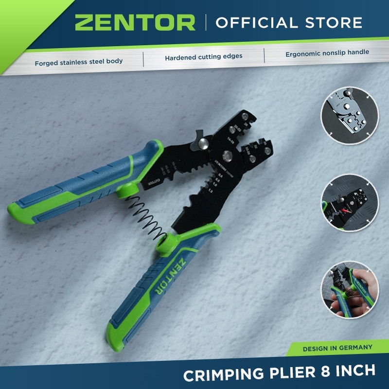 ZENTOR Crimping คีม 8 นิ้วสแตนเลส ZT37400