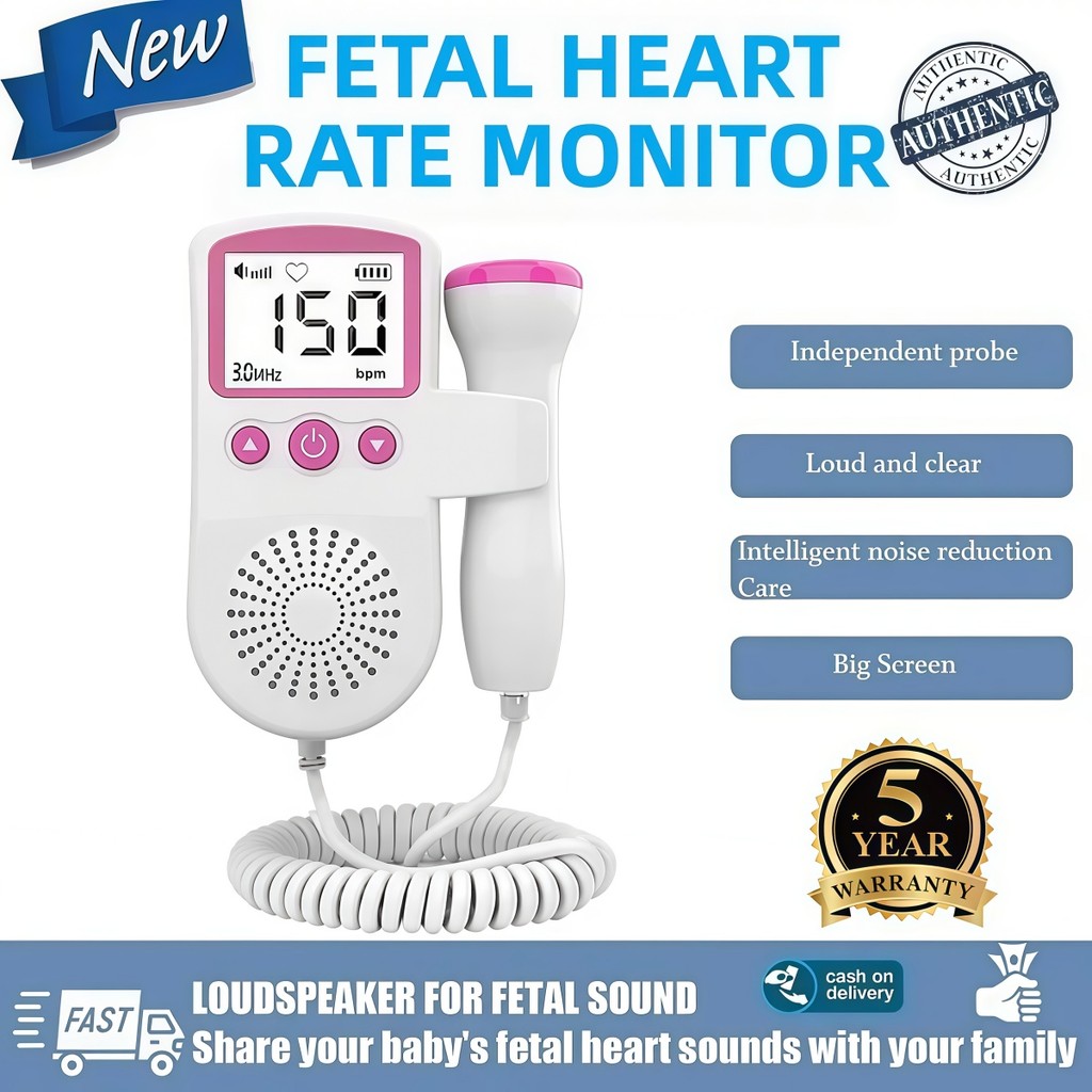 Doppler ทารกในครรภ์ Heart Rate Ultrasound Monitor การตั้งครรภ์ Baby & Probe Alarm Baby Heart Rate De