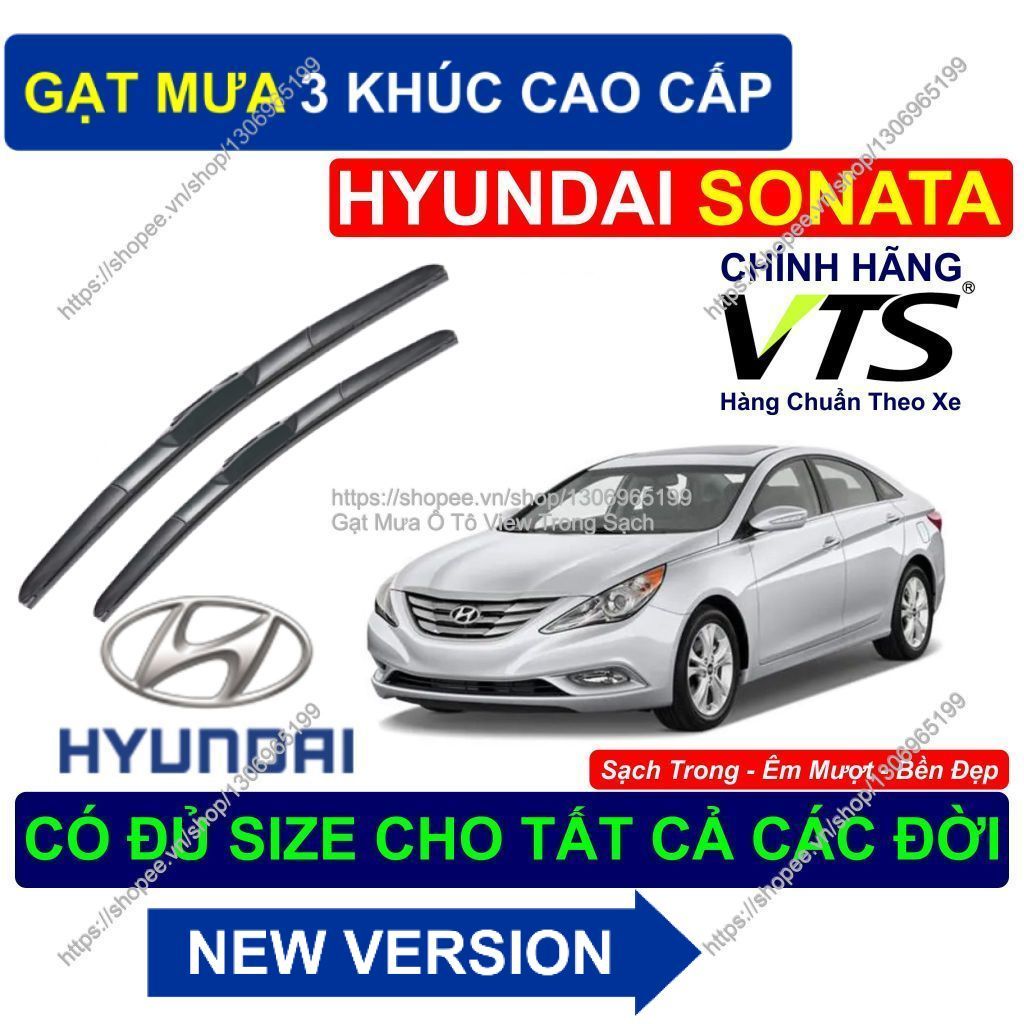 ทนทาน 3-Segment Wipers สําหรับกระจกหน้ารถ Hyundai Sonata - คู่ 3-Segment ที่ปัดน้ําฝนสําหรับ Hyundai