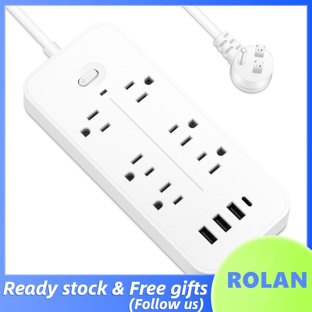 Rolan US Plug Power Strip 6 Outlet Outlet Protection 3 พอร์ต USB Ports Surge Protector สำหรับ Office