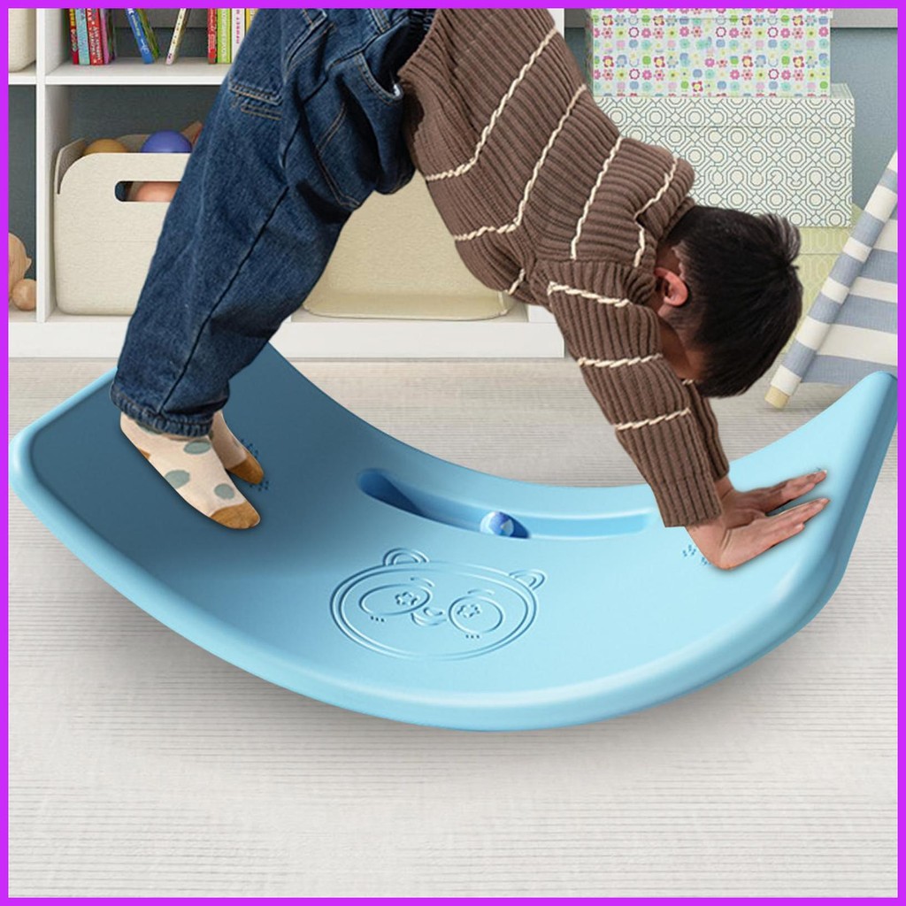 Wobble Board สําหรับเด็กโค้งลื่น Wobble Board Bouncy Ball สนุกโยคะ Curvy Board Balance การฝึกอบรม ta