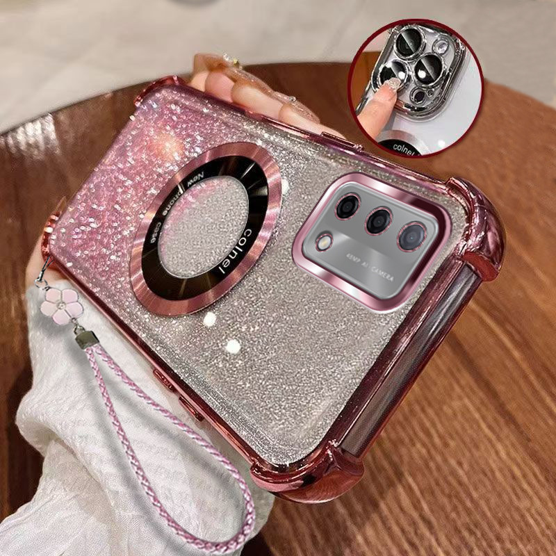 [จัดส่งฟรี]ปลอกOPPO A74 4G A95 F19 A93S 5Gเคสโทรศัพท์2025 ใหม่สีทองแม่เหล็กไร้สายซิลิโคนสี่มุมป้องกั