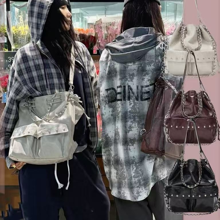กระเป๋าเป้สะพายหลัง Deinet Korea แบบ bucket bag drawstring ใหม่ปี 2025