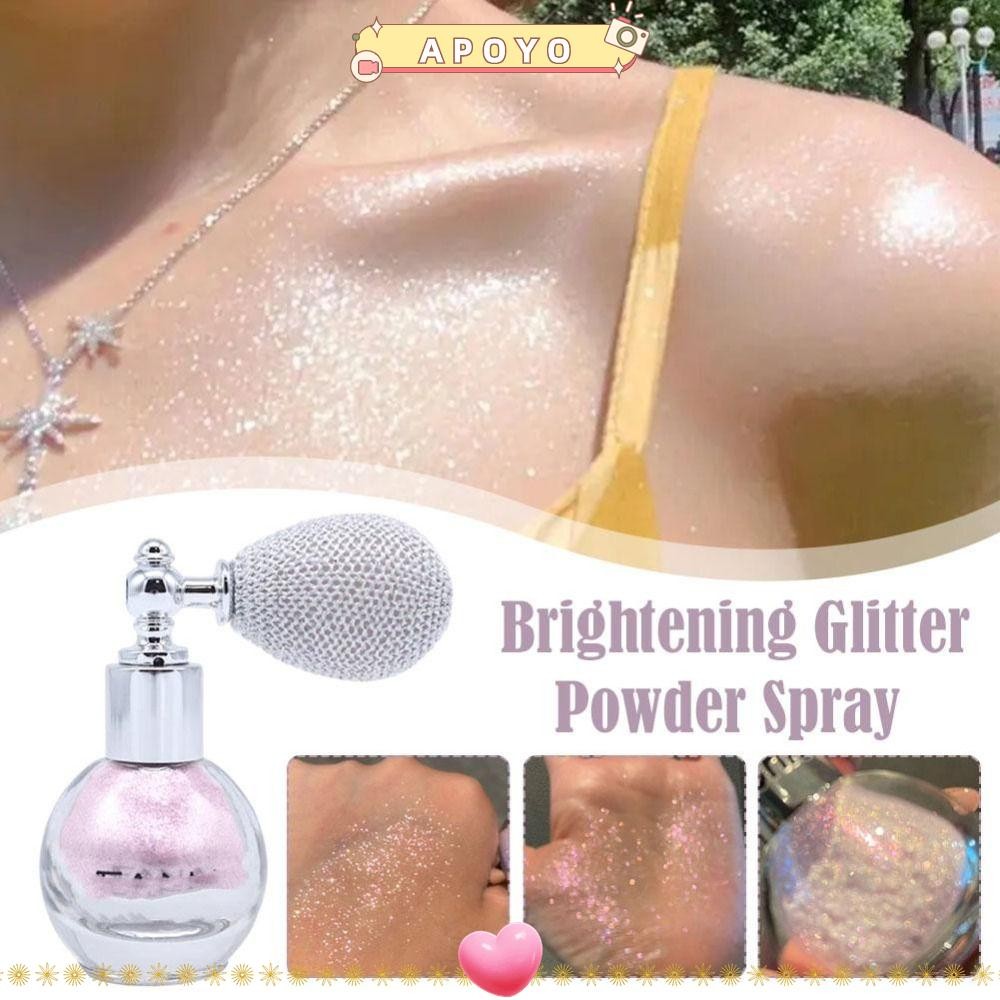 APOYO Diamond High Gloss Glitter Spray Fine Shimmer Air Bag Shiny Powder Brightening Fragrance-Infus