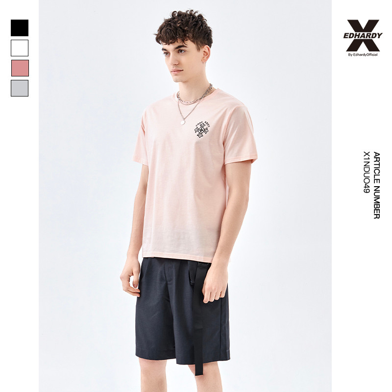 เสื้อยืดแขนสั้น EdHardy X1NDUO49 สไตล์ STREET กับลายพิมพ์ทันสมัย สะดวกสบายสำหรับฤดูร้อน