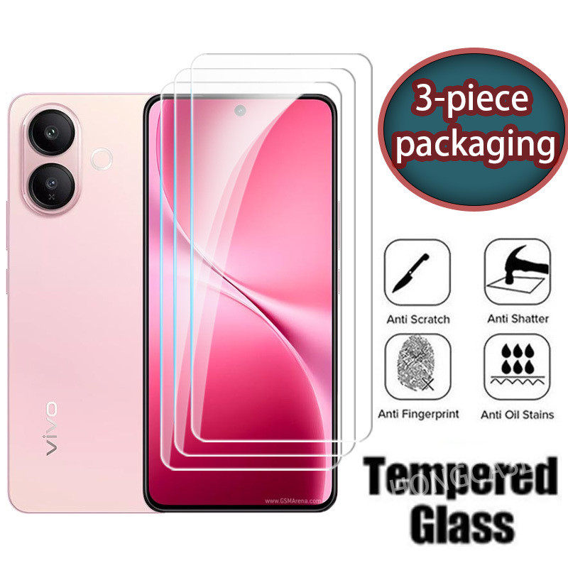 3 ชิ้นบรรจุภัณฑ์ 9D ป้องกันหน้าจอสําหรับ Vivo V60 V60Lite V60E Lite E 4G 5G Clear View กระจกนิรภัย H