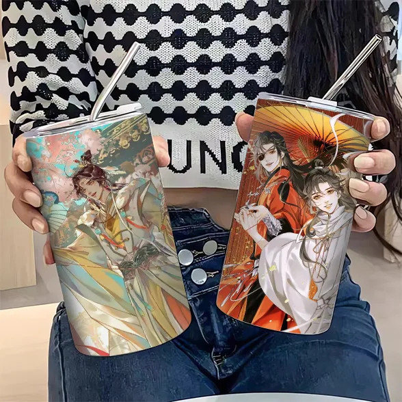 MD~Heaven Official Blessing Straw Handy Cup Coffee Thermos Cup ins High-value Portable Student Therm