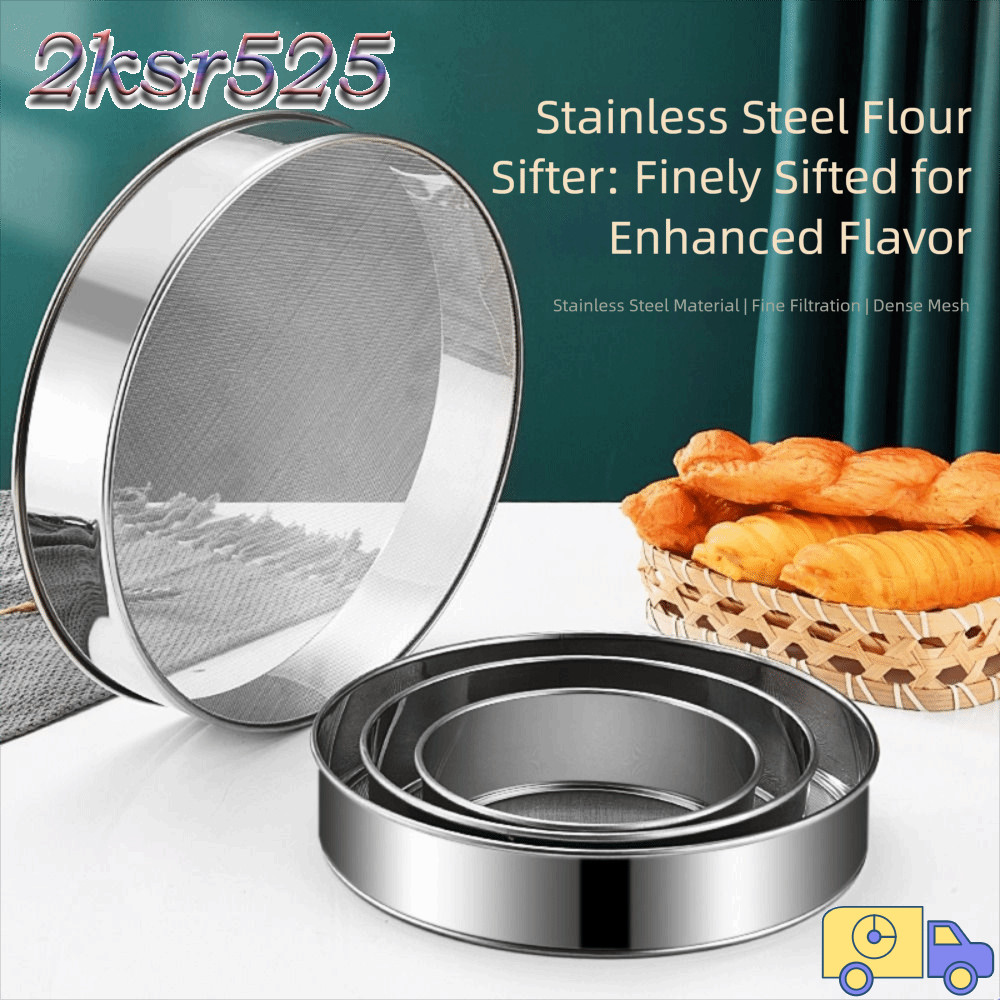 2KSR525 ตะแกรงแป้ง,รอบตาข่ายเงินแป้ง,ครัวเรือนUltra-fine 60 ตาข่ายสแตนเลส 15/20/25/30 ซม.ตะแกรงร่อนแ