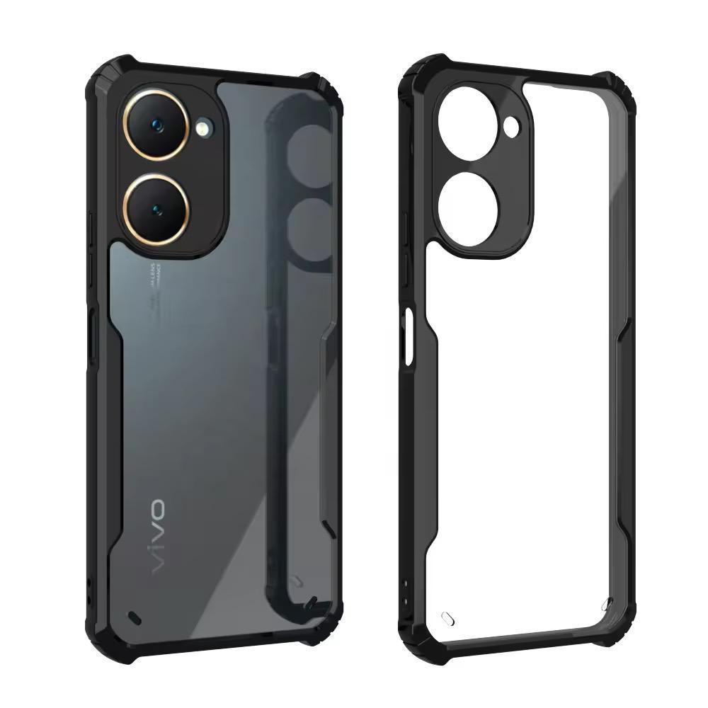 ⚡️ส่งจากไทย⚡️HHLเคสขอบสีหลังใส ขอบสีพร้อมเลนส์กล้องสำหรับไอโฟน Vivo Y03T Y28 Y18 Y03 Y27S Y17S V29 Y27 4G Y36 V27 V27pro Y02 Y02A Y02