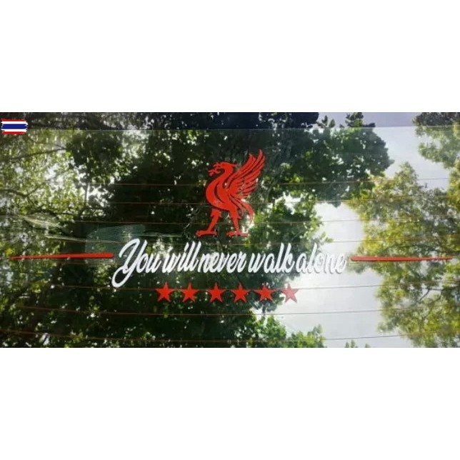 สติกเกอร์ ตัด ไดคัท ทีม ฟุตอล ลิเวอร์พูล สีแดง ขาว ขนาด 25 x 60 ซม Liverpool FC You'll Never Walk Al