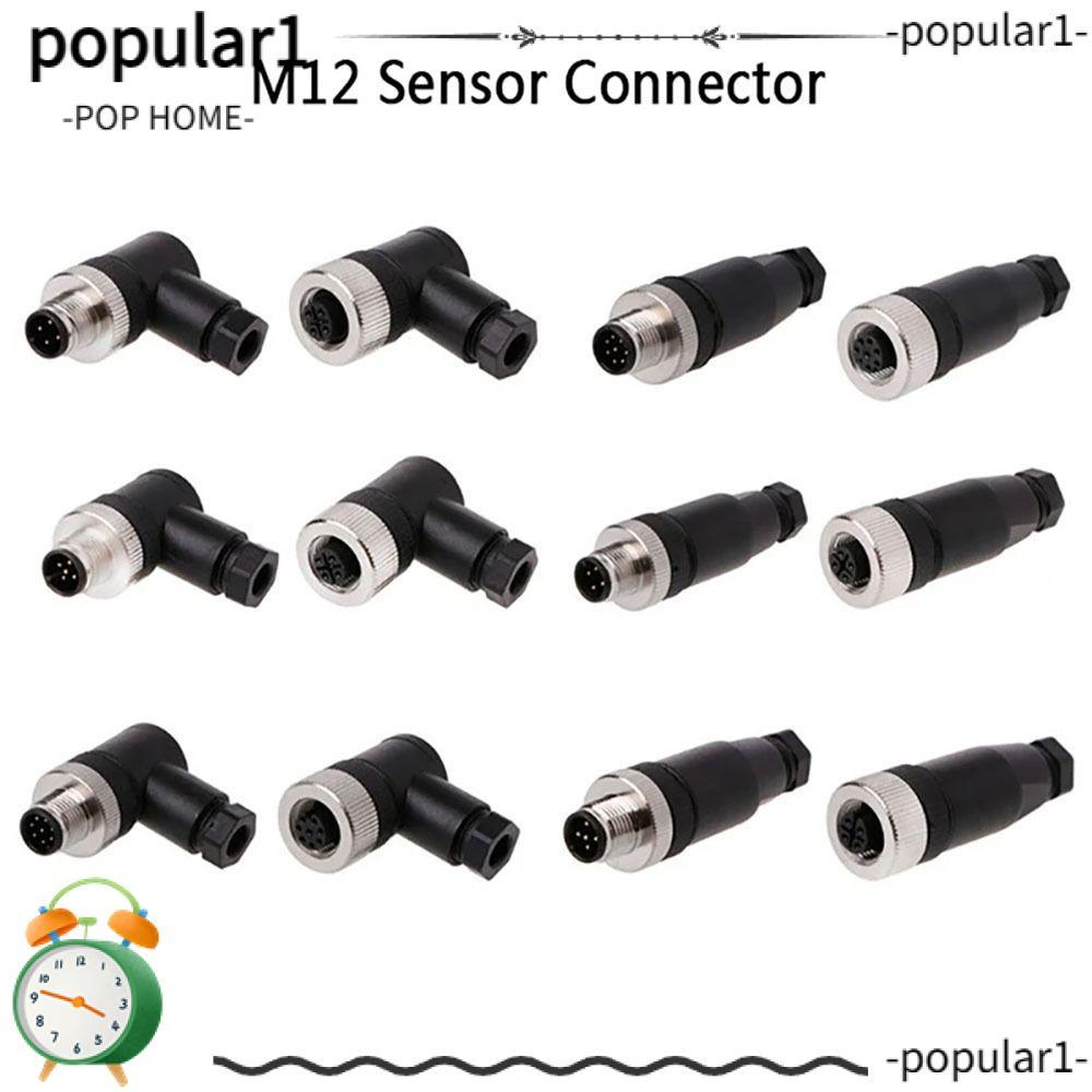 POPULAR M12 ปลั๊กการบิน, 4 5 8 Pin Connector M12 Sensor Connector,ประเภทเซ็นเซอร์ตรงM12 Sensor Cable