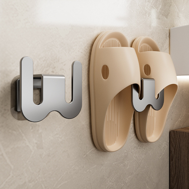 浴室拖鞋架 ชั้นวางรองเท้าแตะในห้องน้ําในห้องน้ํา Punch-free Wall-mounted Bathroom Slipper Rack Punch-free