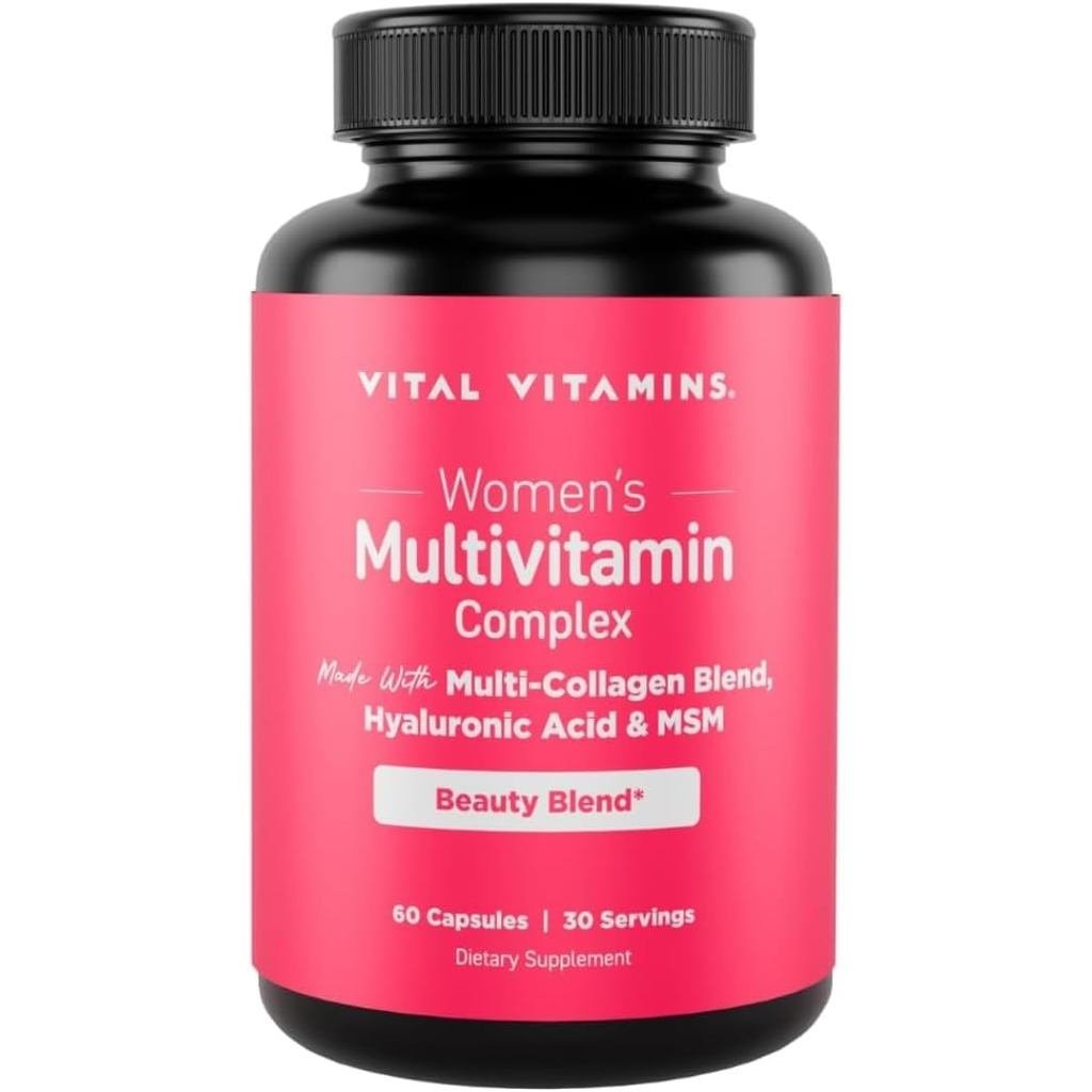 Vital Vitamins Womens Multivitamin Complex - Made with Multi-Collagen Blend, Hyaluronic Acid, & M - 