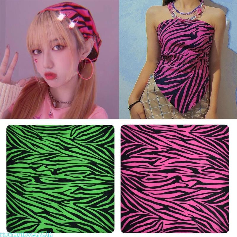 Yml2 ผ้าพันคอผ้าโพกหัวแฟชั่น Vintage Zebras Striped Head Wrap สําหรับเทศกาลดนตรี
