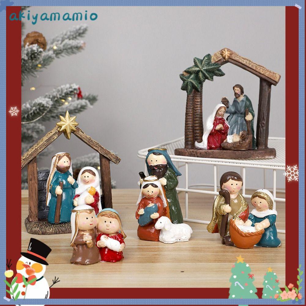 อากิยามามิโอะ ตกแต่งโต๊ะ,พระแม่มารีขอบคุณพระเจ้าคริสต์มาสประสูติฉากหุ่น,คุณภาพสูงสร้างสรรค์เรซิ่นพระเยซูกับการจัดการตกแต่งบ้านสํานั