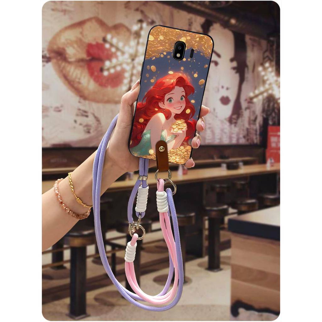 การ์ตูน Anti-knock เคสโทรศัพท์สําหรับ Samsung Galaxy J4 2018/J400F กันกระแทกแนวทแยงทนทาน Crossbody L