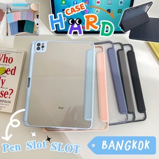 case for Air4/5/6/7 air11 ipad gen10/gen11 gen9/8/7/6/5 เจน10.2 mini6 pro11 วัสดุอะคริลิค พร้อมช่องเสียบปากกา เคสไอแพด