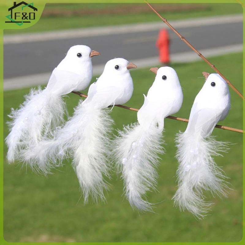 F&O 1 ชิ้นนกจําลองขนนกเทียม Doves Feather Park Mall เครื่องประดับ
