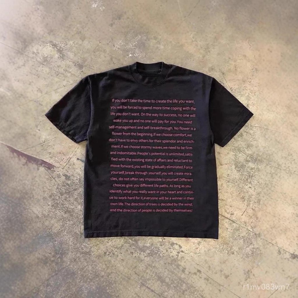 เสื้อยืดแขนสั้นหลวมๆ สไตล์อเมริกัน พิมพ์ตัวอักษรโอเวอร์ไซส์ สำหรับผู้ชายและผู้หญิง เสื้อยืด oversize เสื้อยืดคู่รัก