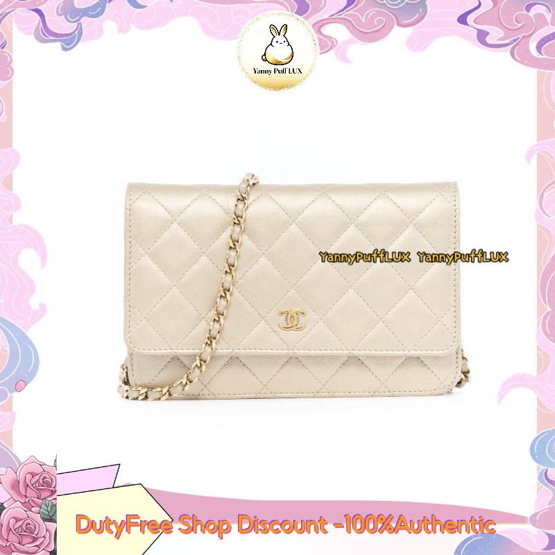 CHANEL WOC 7.5 GOLD METALLIC CAVIAR กระเป๋าสะพายข้างเดียว