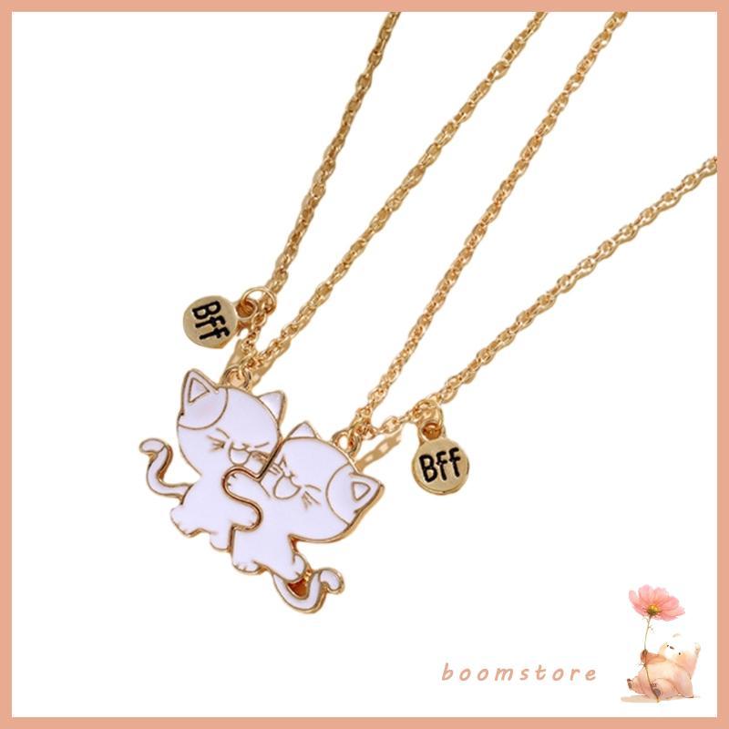 Boom Pack of 2 สร้อยคอมิตรภาพแมวจี้สร้อยคอสร้อยคอโซ่ปรับได้