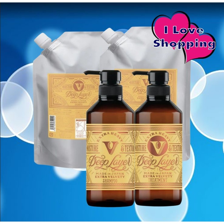 Deep Layer Extra Velvety Shampoo/Treatment แชมพู ทรีตเมนต์เนียนนุ่มพิเศษ สำหรับเส้นผมที่แห้งเสียมาก ๆ จากการใช้ความร้อนบ
