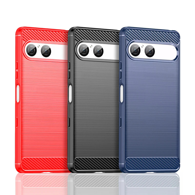สําหรับฝาครอบ Sony Xperia 10 VII สําหรับ Sony Xperia 10 VII Anti-knock ซิลิโคนคาร์บอนไฟเบอร์กลับสําห
