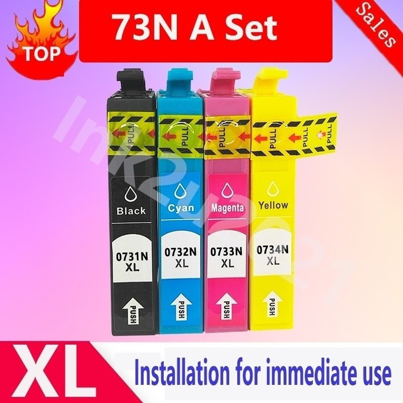 ใช้งานร่วมกับ Epson 73N ตลับหมึก T0731N T0732N T0733N T0734N XL สําหรับ Tx600 Tx610 Tx300 Tx410 Tx55