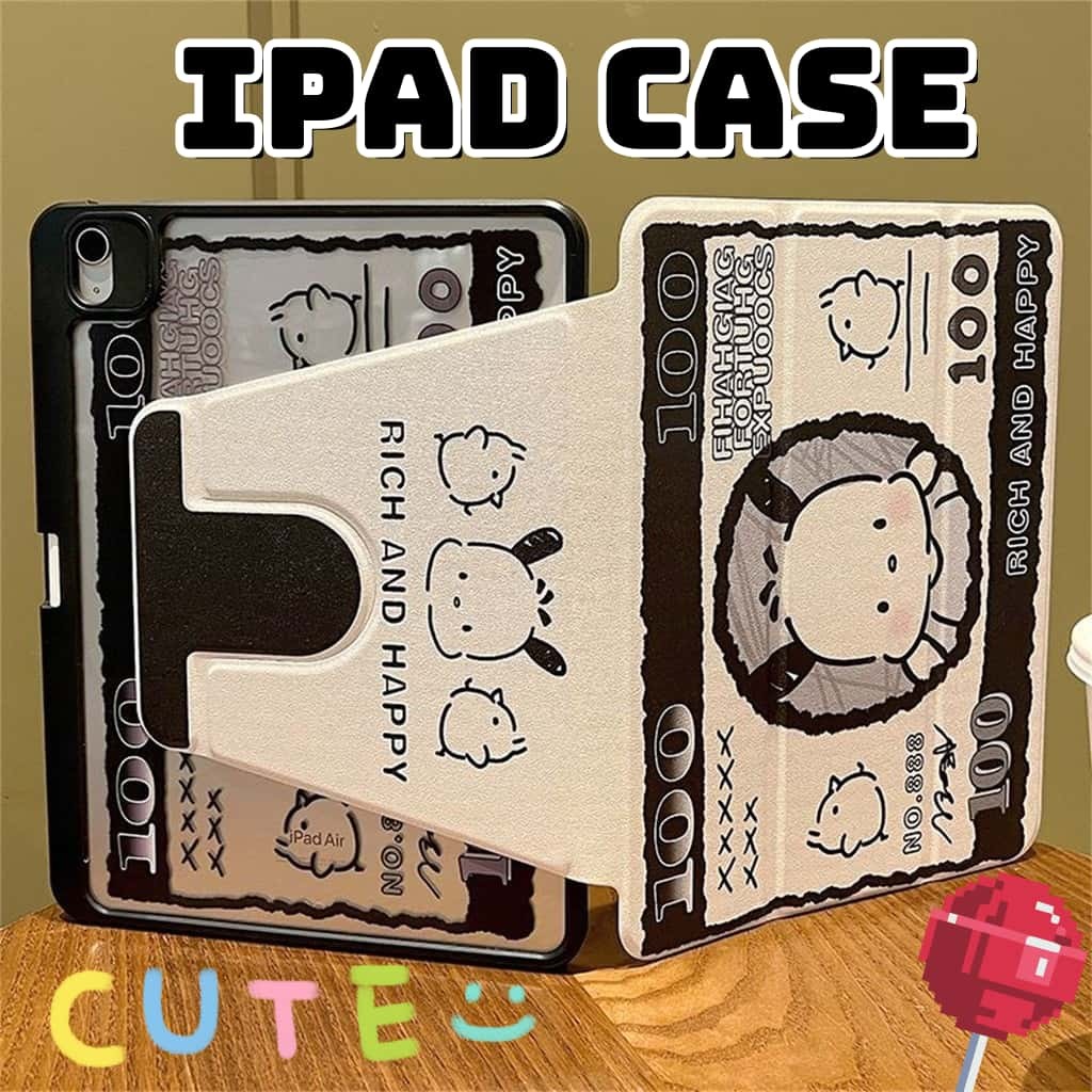 เคสป้องกัน ไอแพด 360° เคสป้องกันหมุนได้ เข้ากันได้กับ Air6/7 2025 Gen10/11Air4/5Gen7/8/9Pro11น่ารัก – โปรปัง