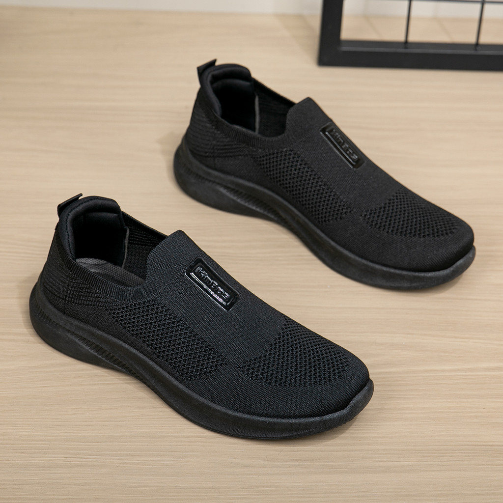 รองเท้าผ้าใบผู้ชาย KinBoss ดีไซน์ธรรมดา ลําลอง เท่ โลโก้ Comfy วัสดุ Flyknit นําเข้า OM922-H
