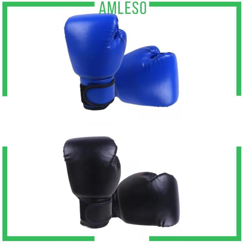 [Amleso] นวมชกมวย 2 คู่ถุงมือฝึกซ้อมชกมวยหนัง PU กระเป๋าเจาะ Mitts