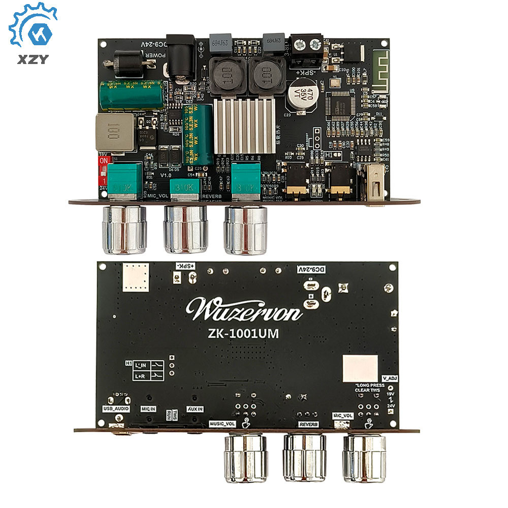 ZK-1001UM DC9-24V Single Channel 100W BT เครื่องขยายเสียงอัพเกรด BP1048 + TPA3116D2 เครื่องขยายเสียง