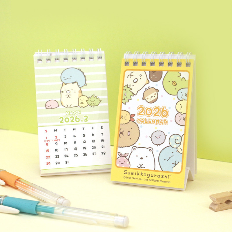 2026 KOREA CALENDAR — SUMIKKO GURASHI Mini Desk