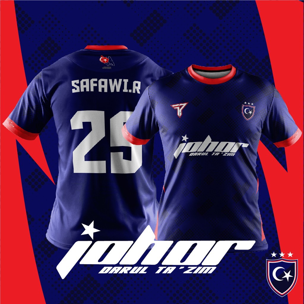 FAZZ JDT01 Bola Johor Darul Ta'zim Jersey สำหรับปี 2021 แบบเสื้อกลุ่มแฟนคลับ มีทั้งไซต์ผู้ใหญ่และเด็