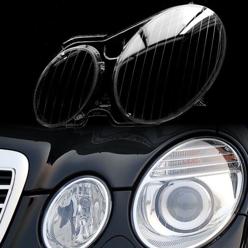 ฝาครอบเลนส์ไฟหน้าซ้ายขวาทดแทน For MERCEDES BENZ E Class W211 E200 E240 E280 E300 E350 2003-2008 ราคา ถูกที่สุด ดีลบีเคเค แกลเลอรีภาพที่ 3